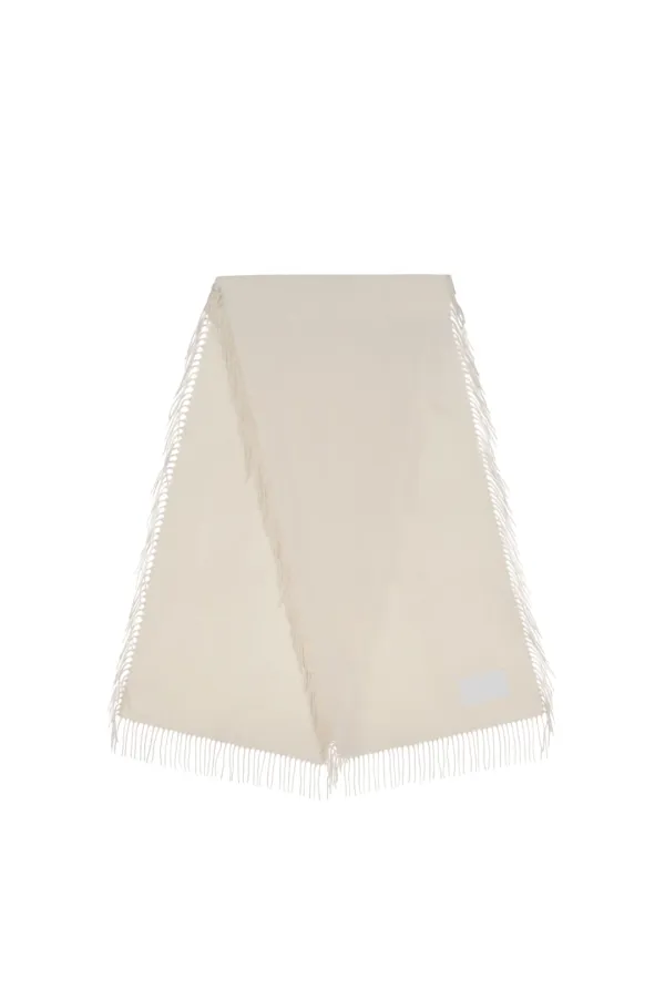 Fringed Cashmere Muffler [ Ivory ]