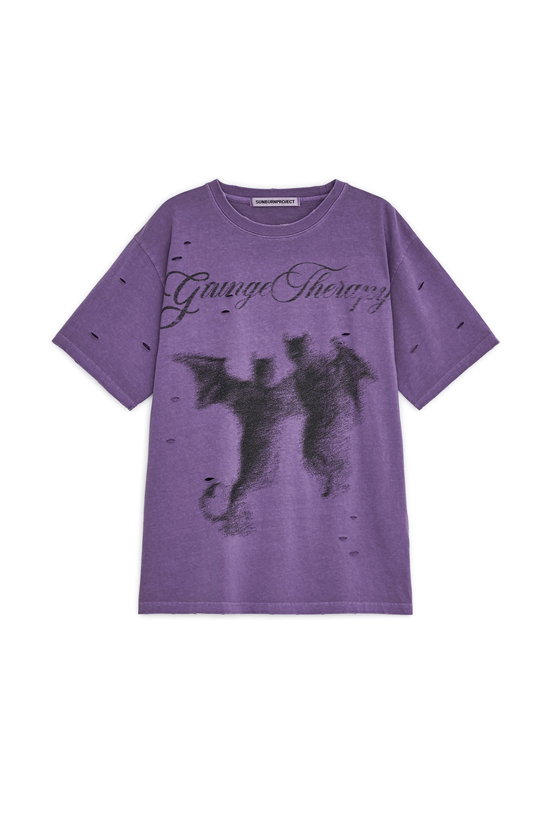 썬번프로젝트 DISTROYED DEVIL OVERFIT T-SHIRT, PURPLE 상품 이미지 1