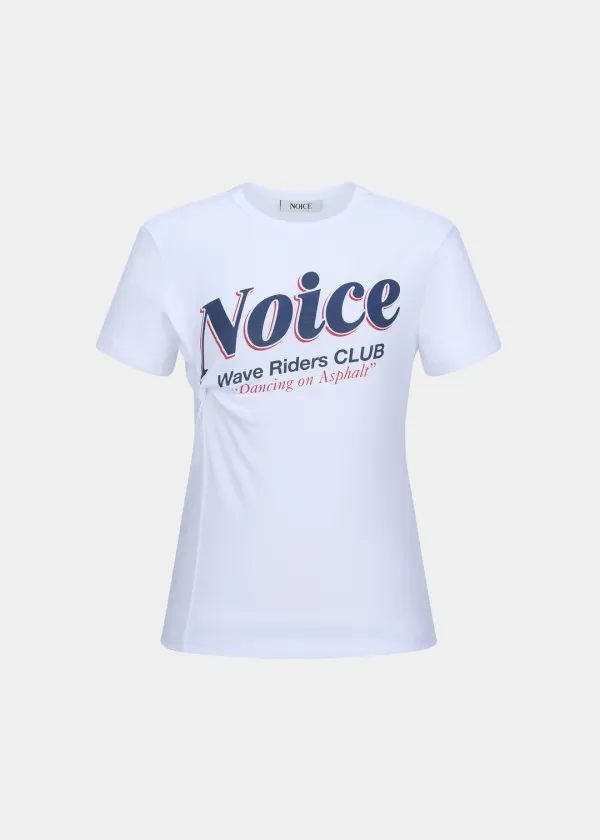 W WAVE RIDERS CLUB TWIST T-SHIRT - WHITE