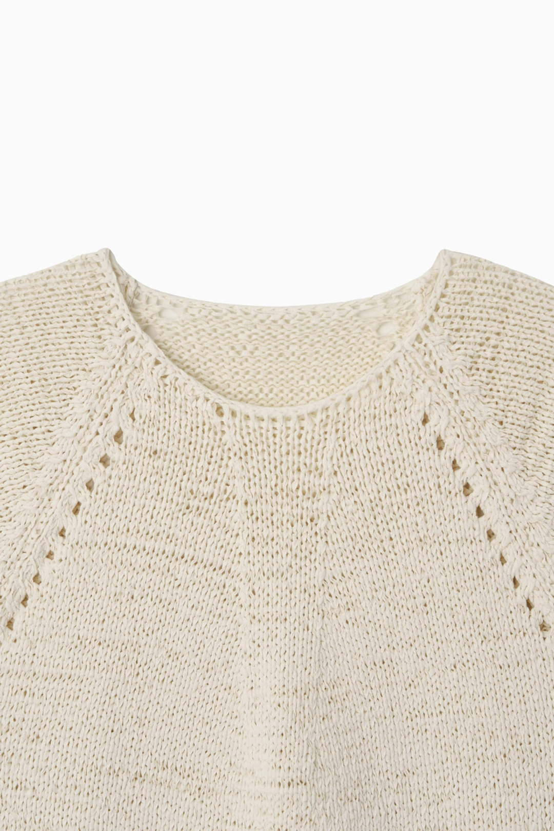 오헤시오 WEAVING POCKET CAP-SLEEVE KNIT, IVORY 상품 이미지 2