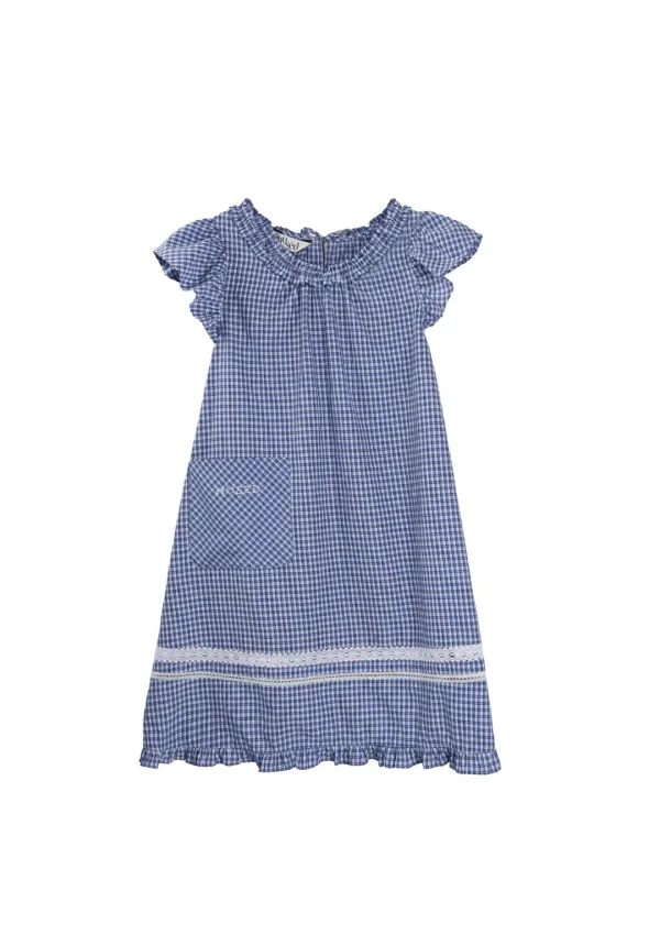 [3차 리오더] Mused Marine Lace Dress - Blue Check