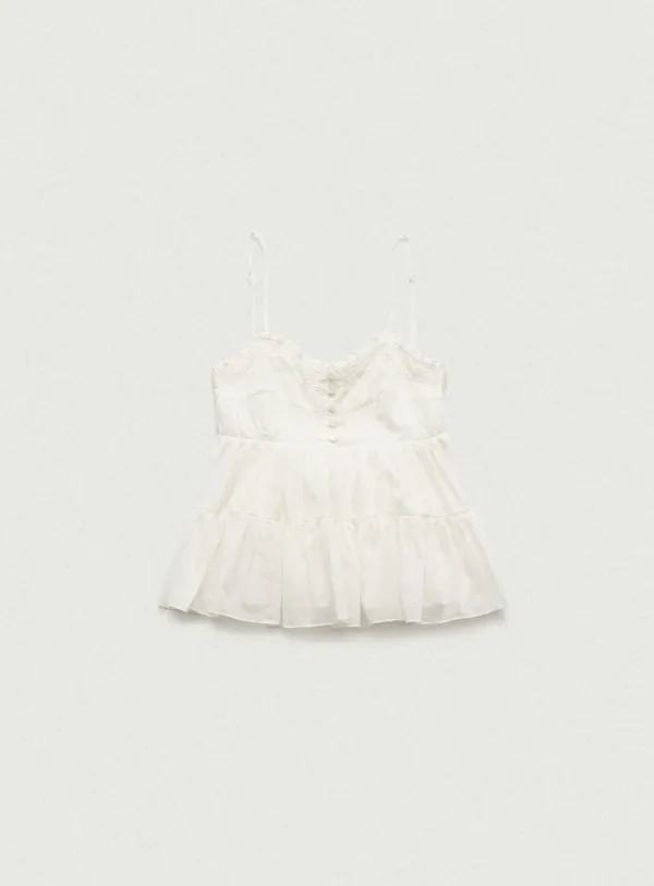 Oa Frill Sleeveless Top_Ivory