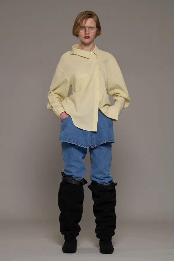 FW26 YELLOW ASYMMETRIC RELAXED SHIRT