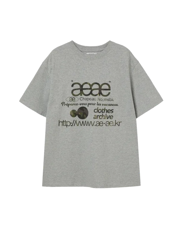 WEB LOGO T-SHIRTS [MELANGE GREY/CAMO]