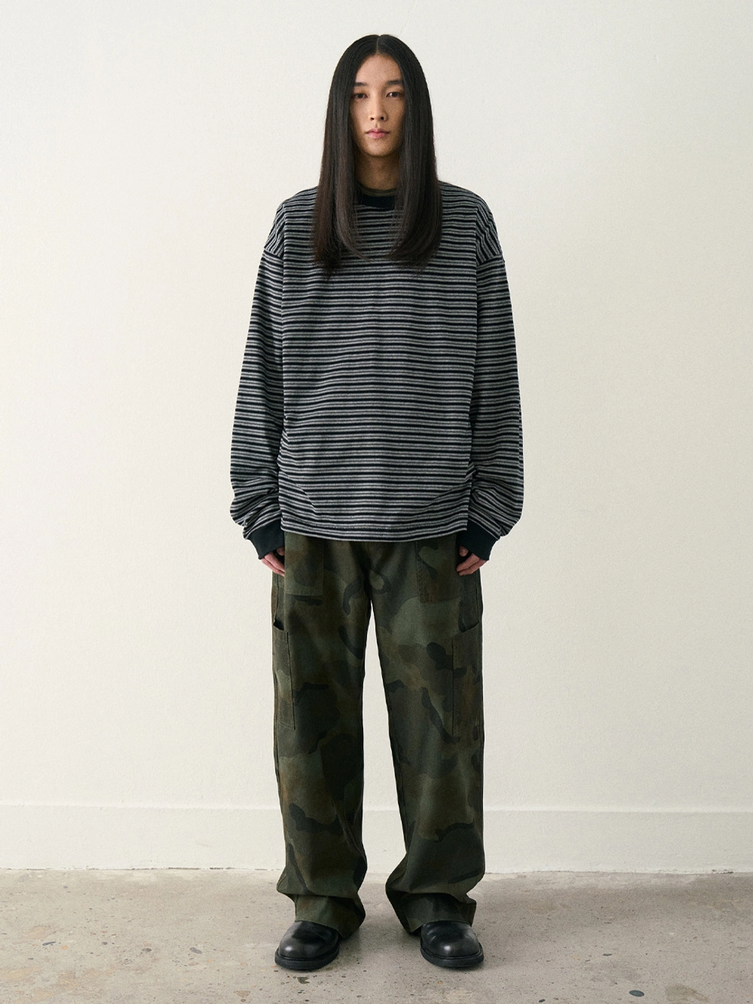 파르티멘토 Multi Stripe Long Sleeve_Black 상품 이미지 2