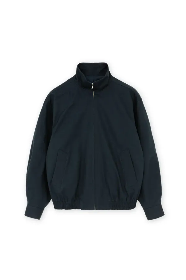 W Stand Collar Blouson, Navy