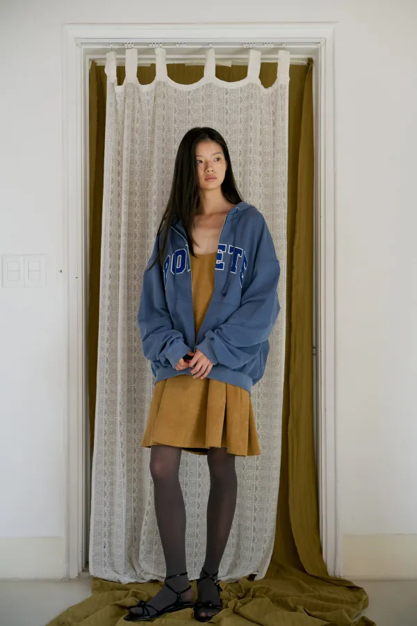 poete hoodie zip-up_blue