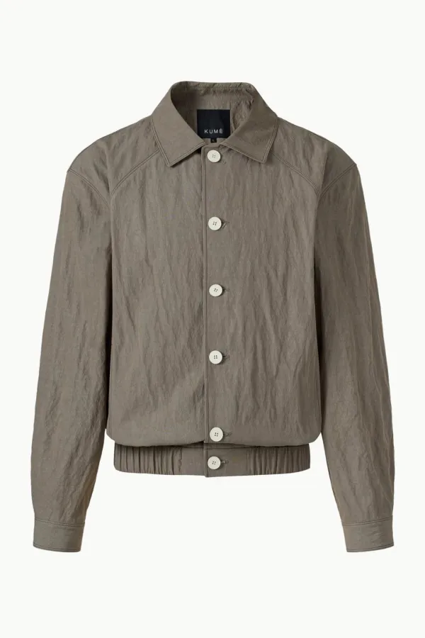 Men\'s Casual Button Blouson, Gray