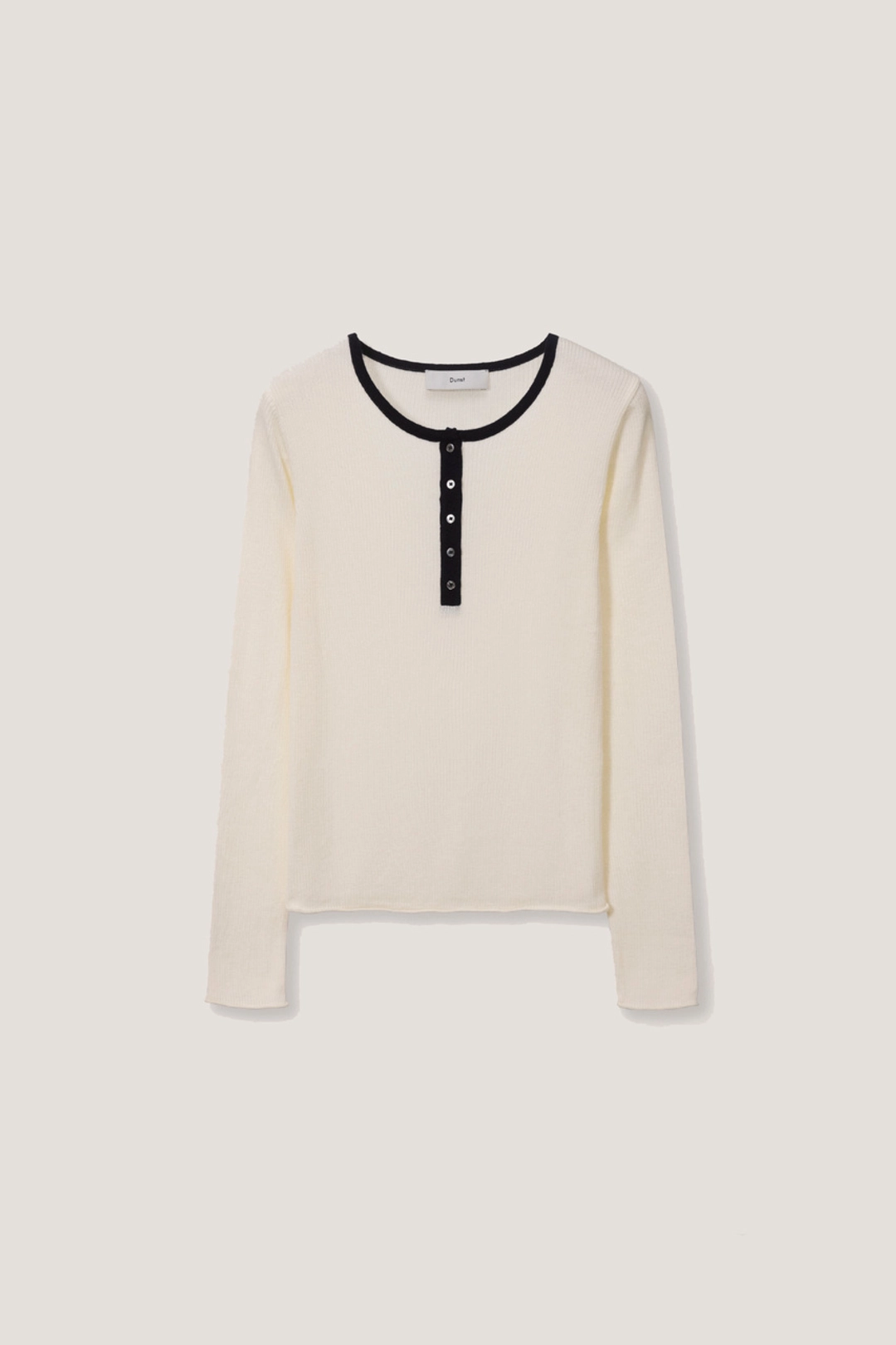 던스트 BUTTONED ROUND-NECK KNIT TOP CREAM_UDSW6A205CR 상품 이미지 1