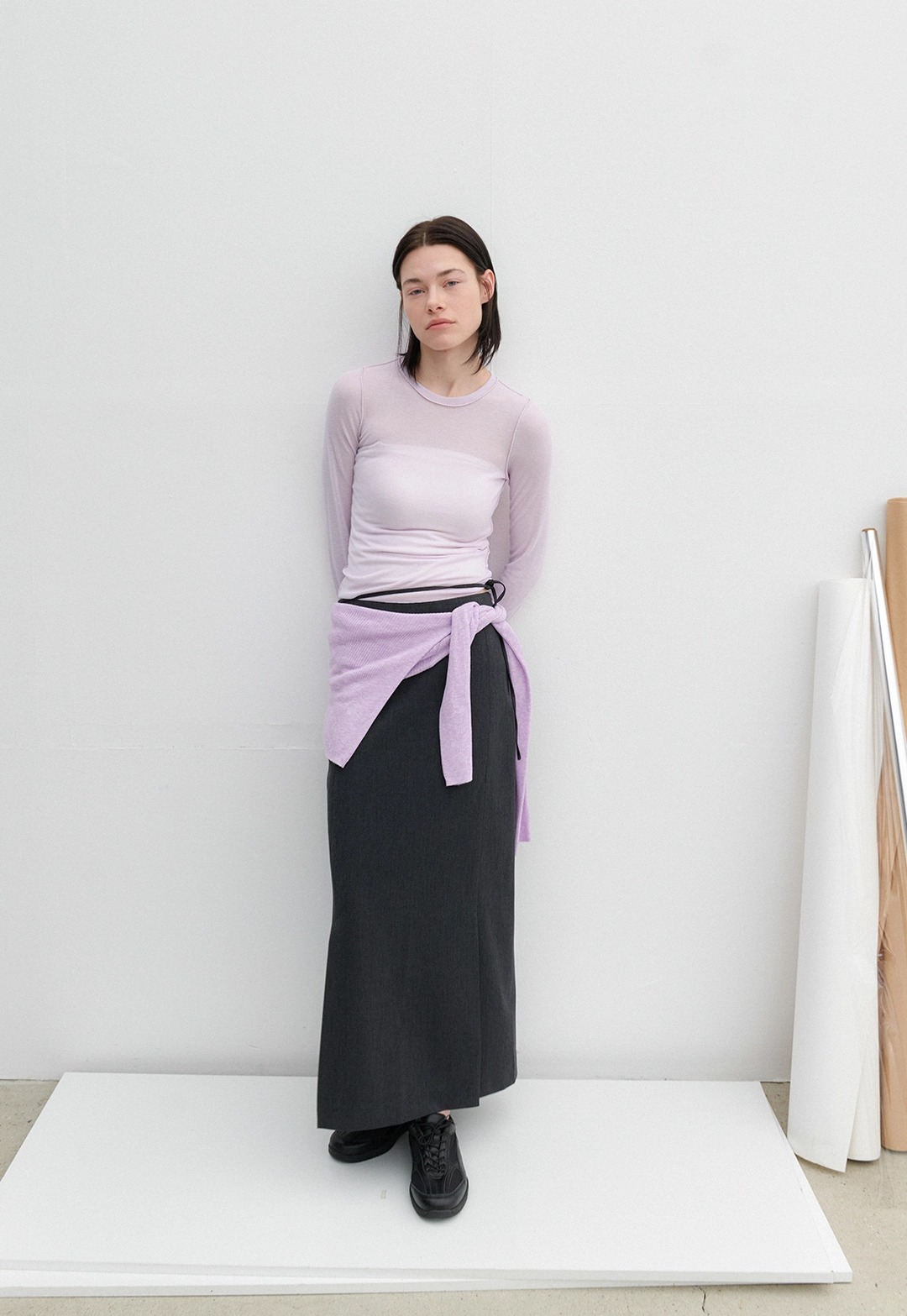 아뜰리에 나인 (T-7172)AN INTERLOCK LONG SLEEVE SLIM TEE 상품 이미지 3