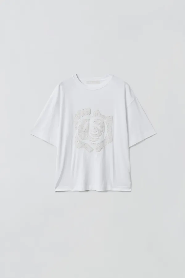 [06.15 순차발송] ROSE PATCH T-SHIRT_WHITE