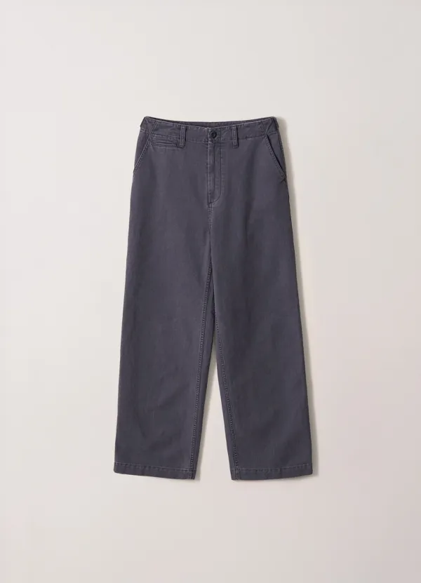 2nd / Washed Officer Chino Pants (Vintage Blue)