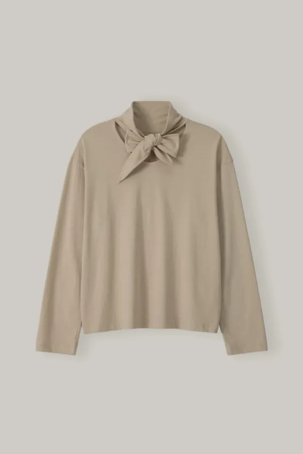 Ribbon Tie Tee (Beige)