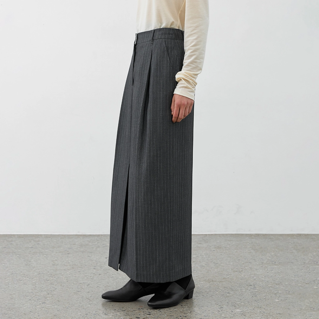 아뜰리에 나인 (SK-5044)ESSENTIAL STRIPE TUCK LONG SKIRT 상품 이미지 2