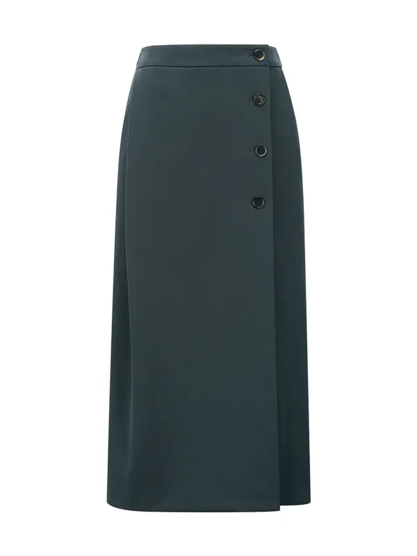 Lily Wrap Skirt Dark Green