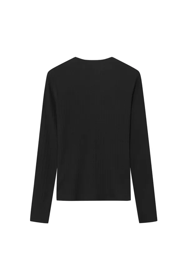CLEAN RIBBED T-SHIRT [BLACK]