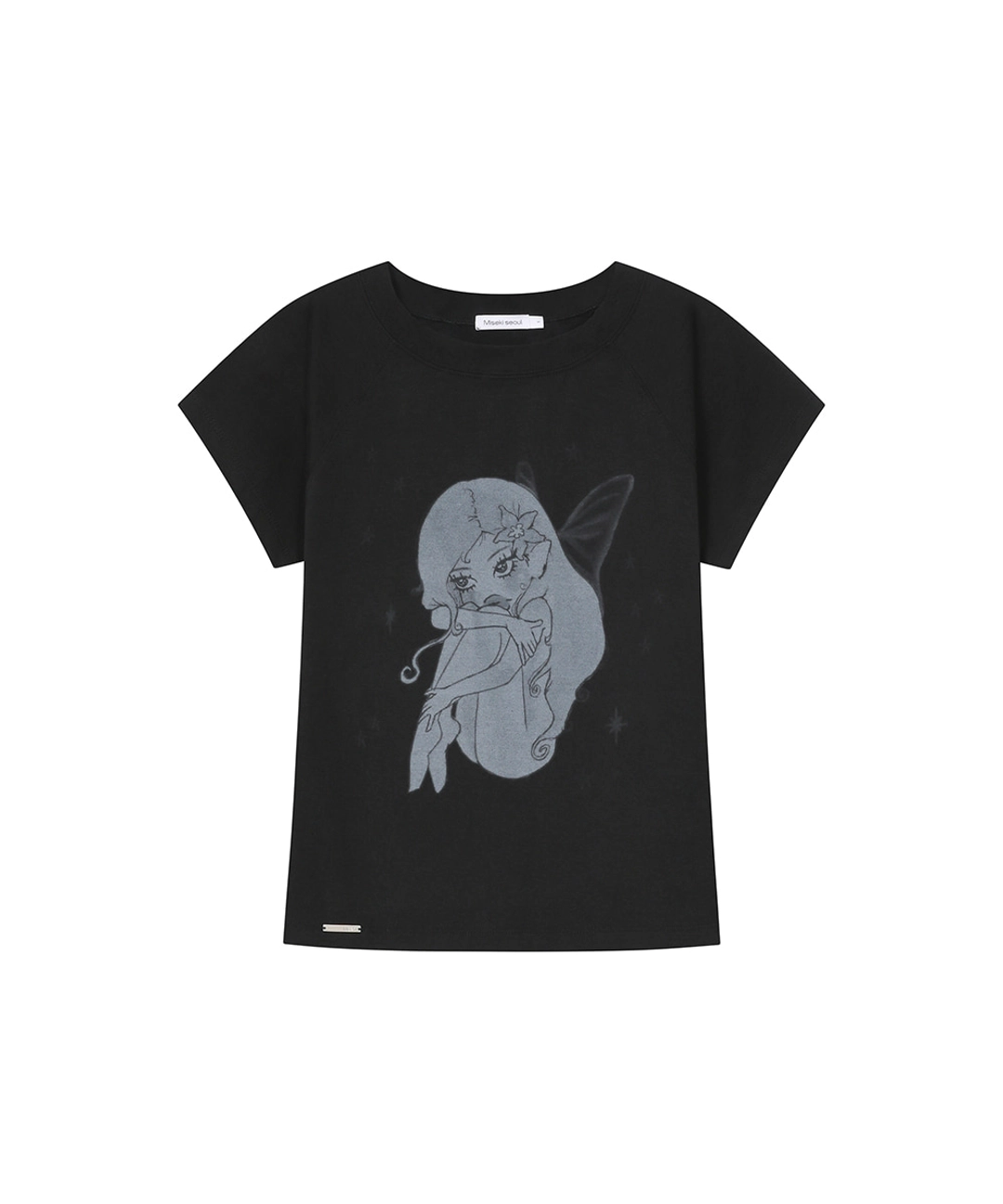 미세키서울 [Hannah X Misekiseoul] Hannah fairy raglan short sleeve BLACK 상품 이미지 1