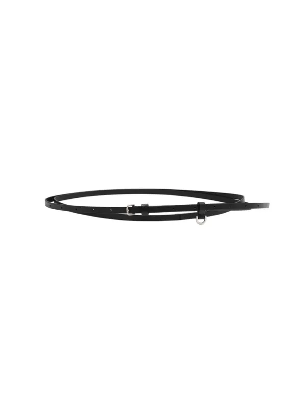 Leather Belt_1cm, Black