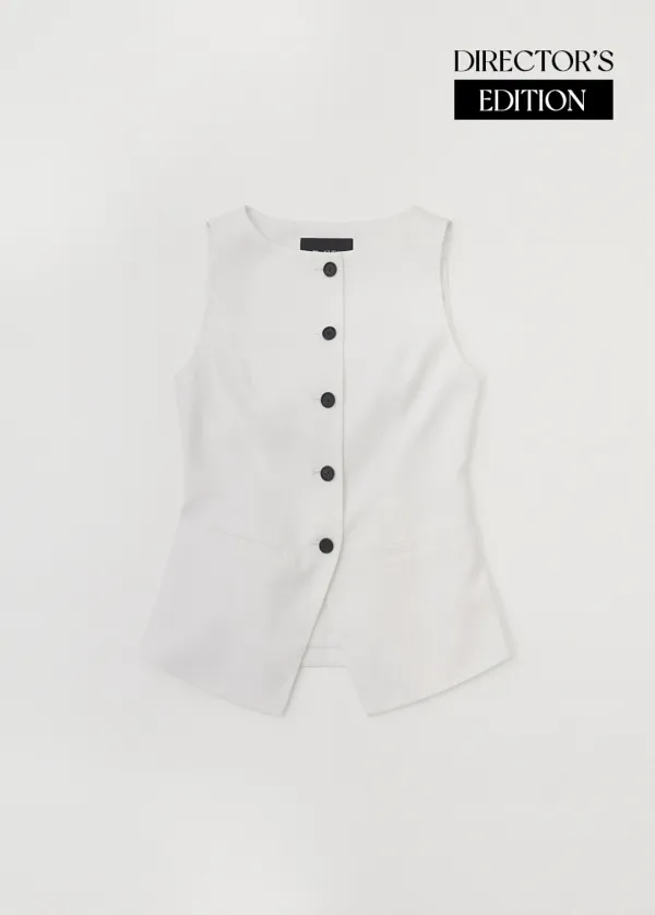CHIXLABEL H 무아 린넨 보트넥 베스트