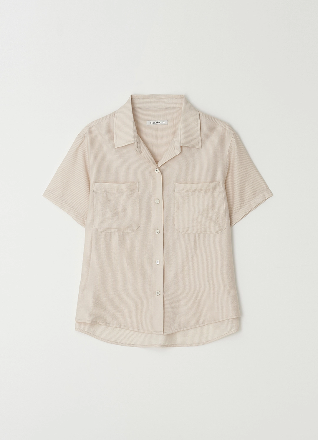 스텝어라운드 [1차] Half sleeves silky shirts_BEIGE 상품 이미지 1