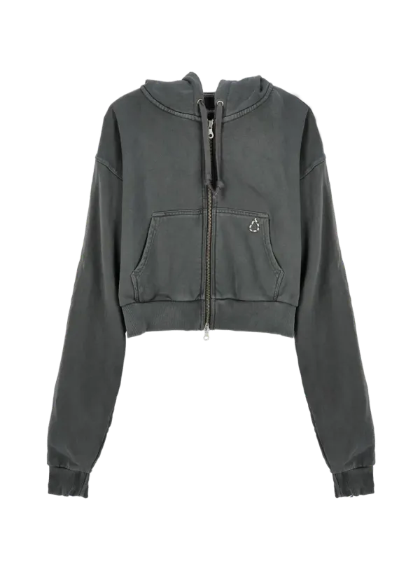 CROP ZIP HOODIE OLIVE