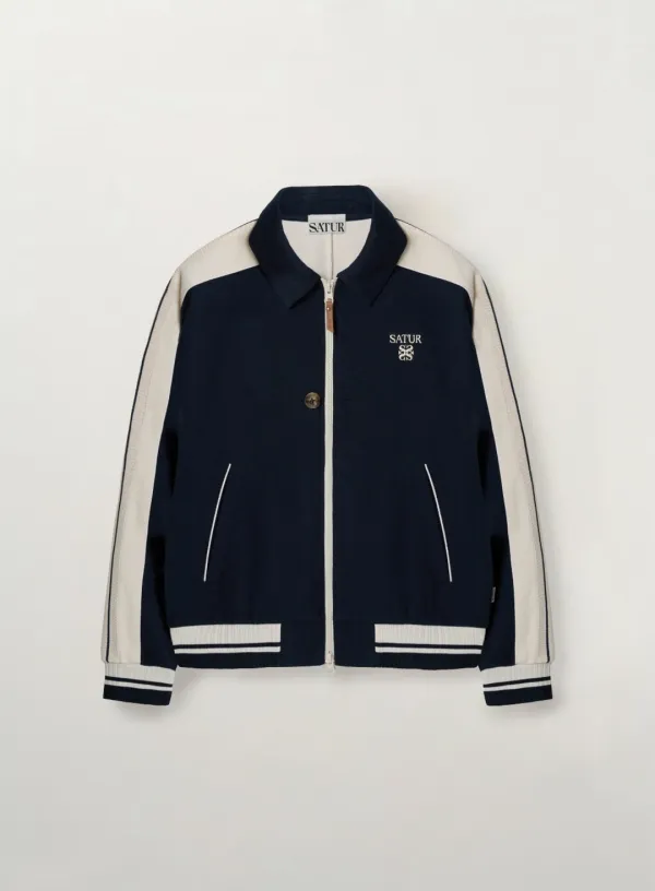 (W) Lawton Lining Collar Track Zip-up Jacket - Navy