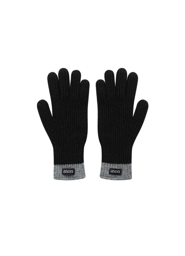 AURORA KNIT GLOVES / BLACK