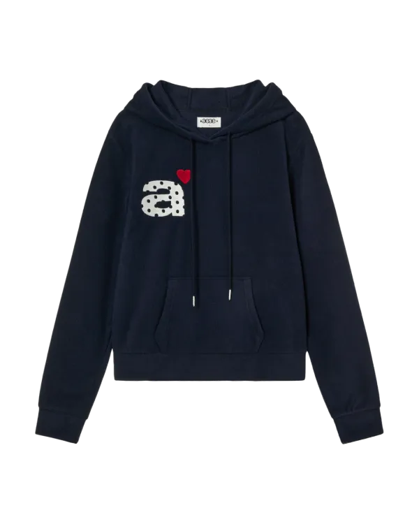 DOT SMALL LETTER FLEECE HOODIE [NAVY]