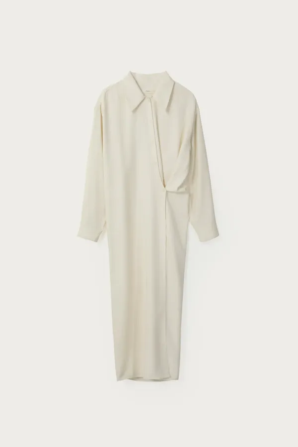 BENI SHIRT WRAP LONG DRESS_CREAM