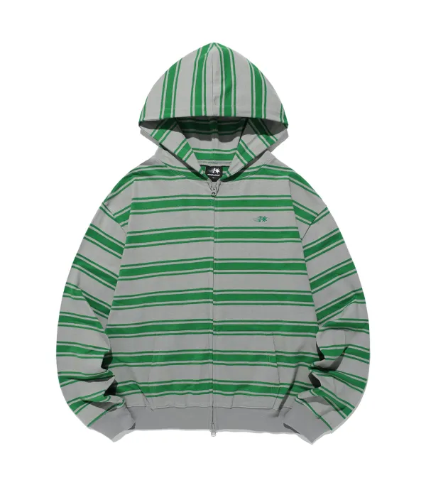 multi stripe 3star hoodie zip up[grey]