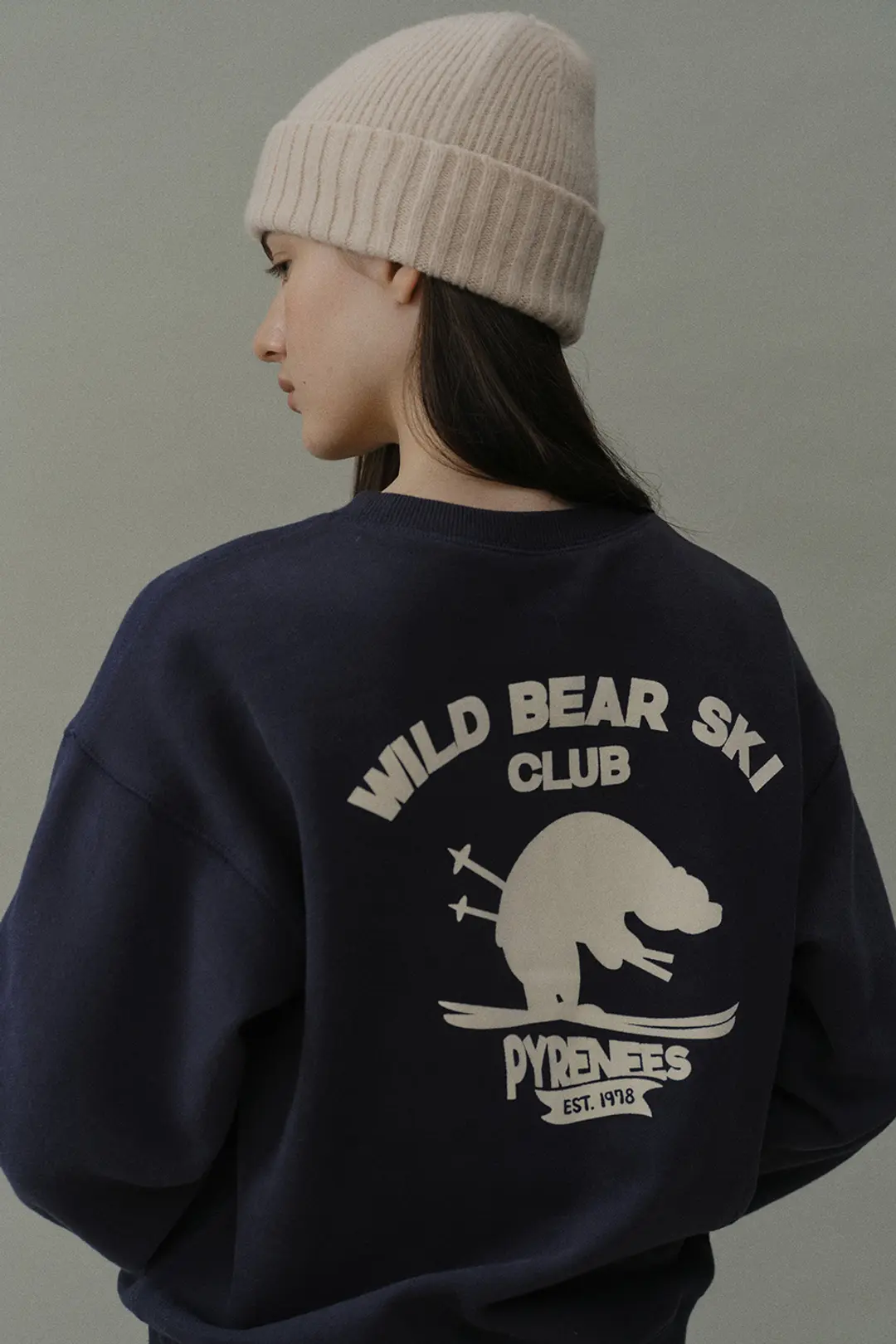 블랭크공삼 back print peachskin sweatshirts (vintage navy) 상품 이미지 2
