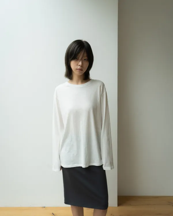 Loose slub t-shirt (ivory)