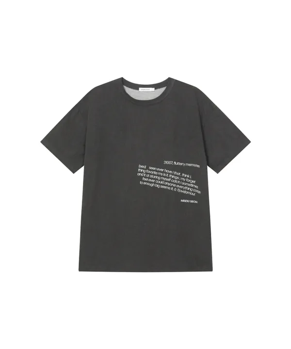 Tilt quote short sleeves CHARCOAL