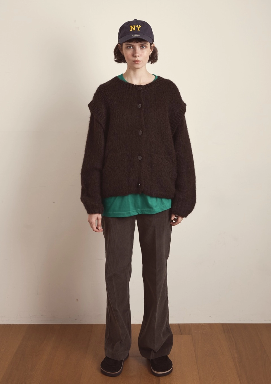오픈도어 Cream Vanila Cardigan Brown 상품 이미지 2