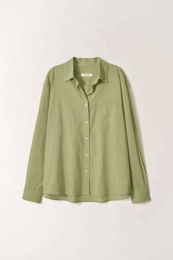 [6/8 예약배송][지나정 Pick]오픈 카라 셔츠 (Olive green)_2GSUBL09