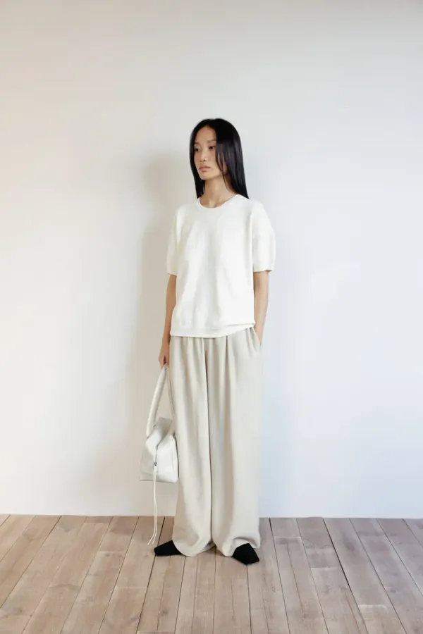 Wide Band Pants (Beige)