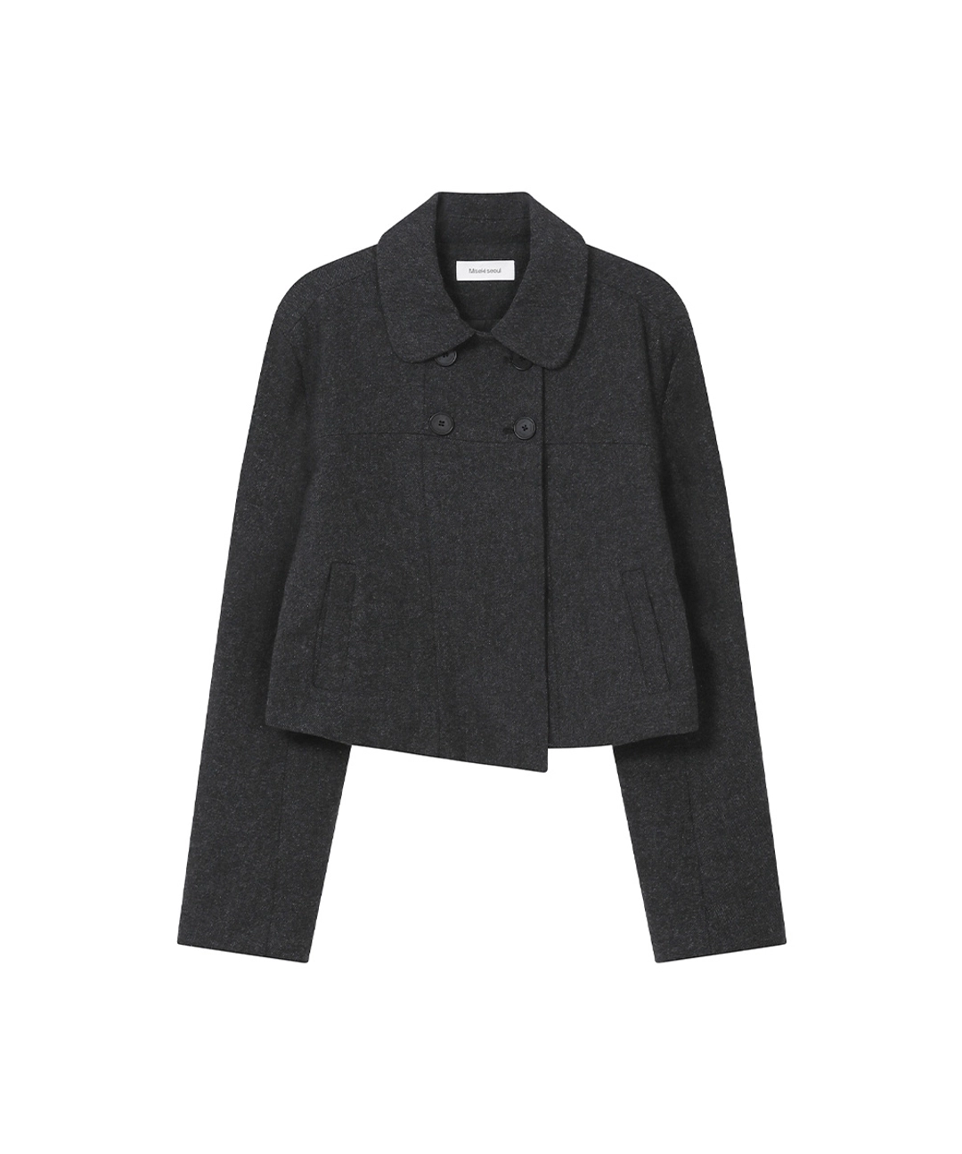미세키서울 Wabi round collar double jacket CHARCOAL 상품 이미지 2
