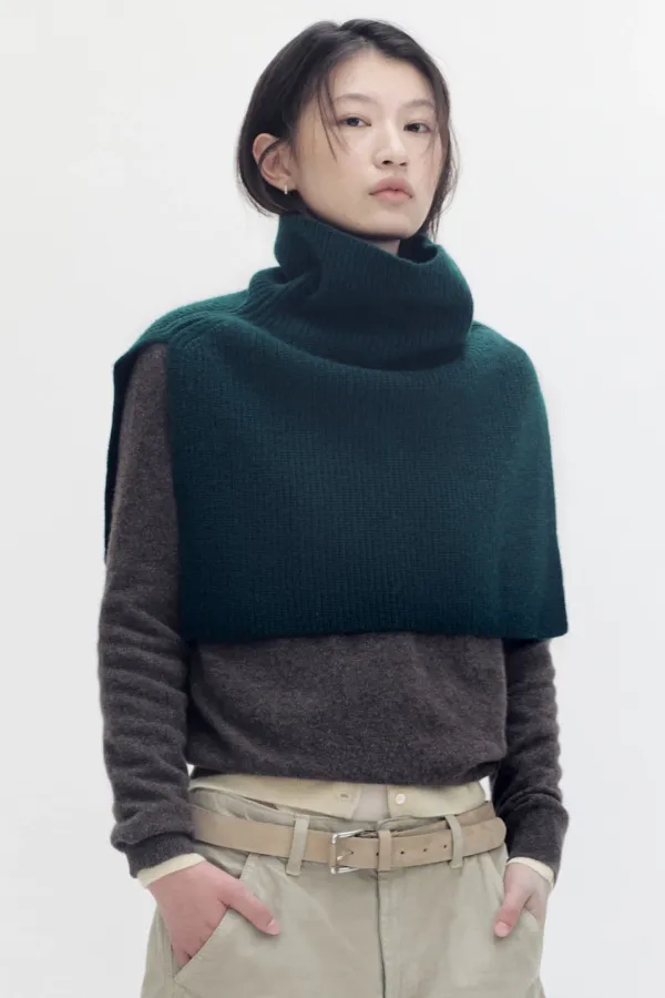 [10% cashmere] 캐시미어 블렌드 넥워머_딥그린