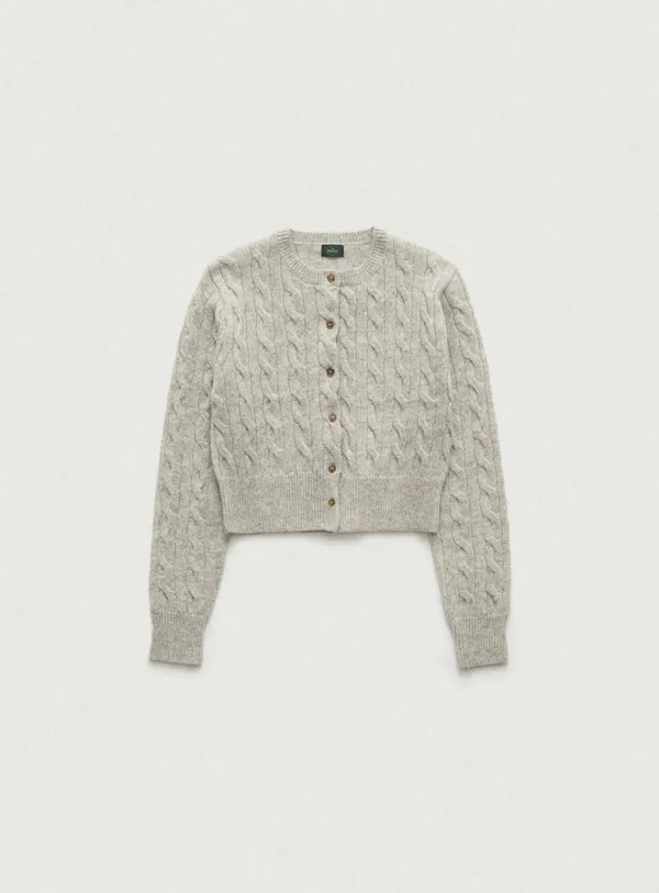 Eden Cable Cardigan_Melange Grey