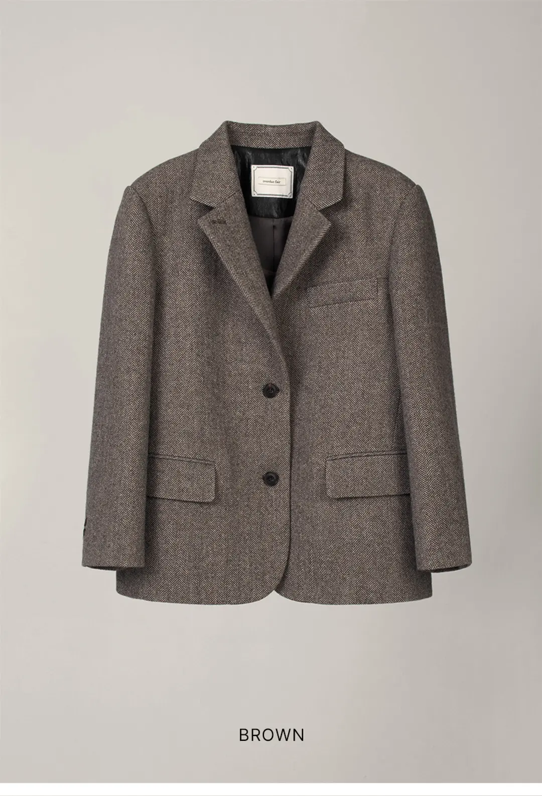 오버듀플레어 CLASSIC HERRINGBONE LEATHER JACKET 상품 이미지 1
