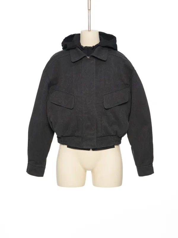 FW25 GRAY HOODDIED BLOUSON