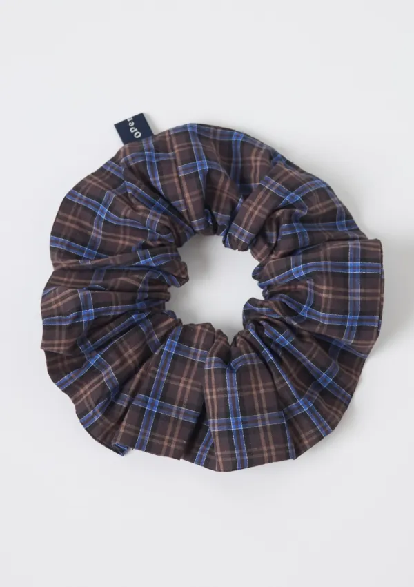 Check Scrunchies BURGUNDY
