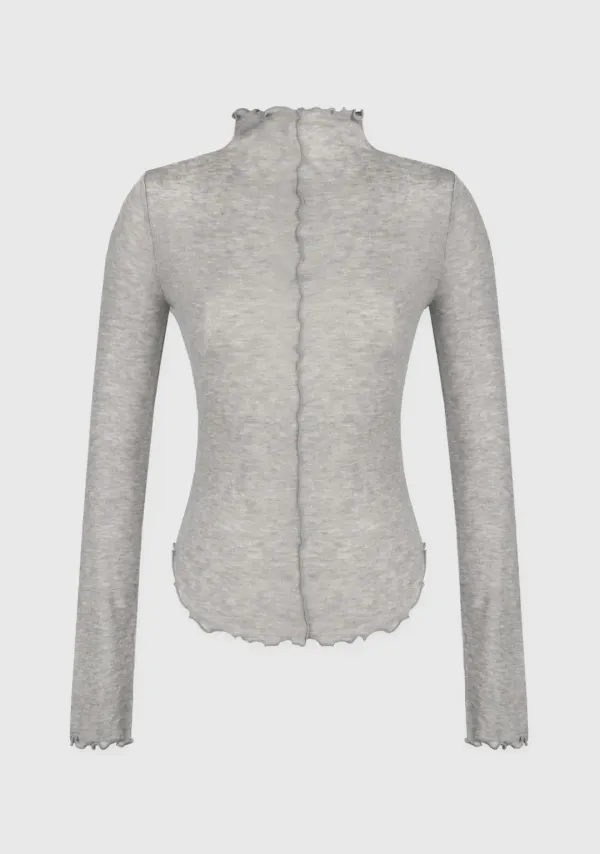 2nd) Sheer Wave T-shirt Gray