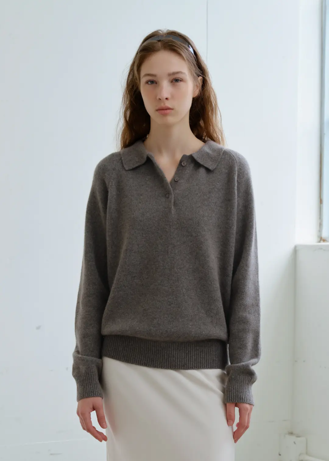 아르토 [4th] Mink Collar Knit_Navy 상품 이미지 2
