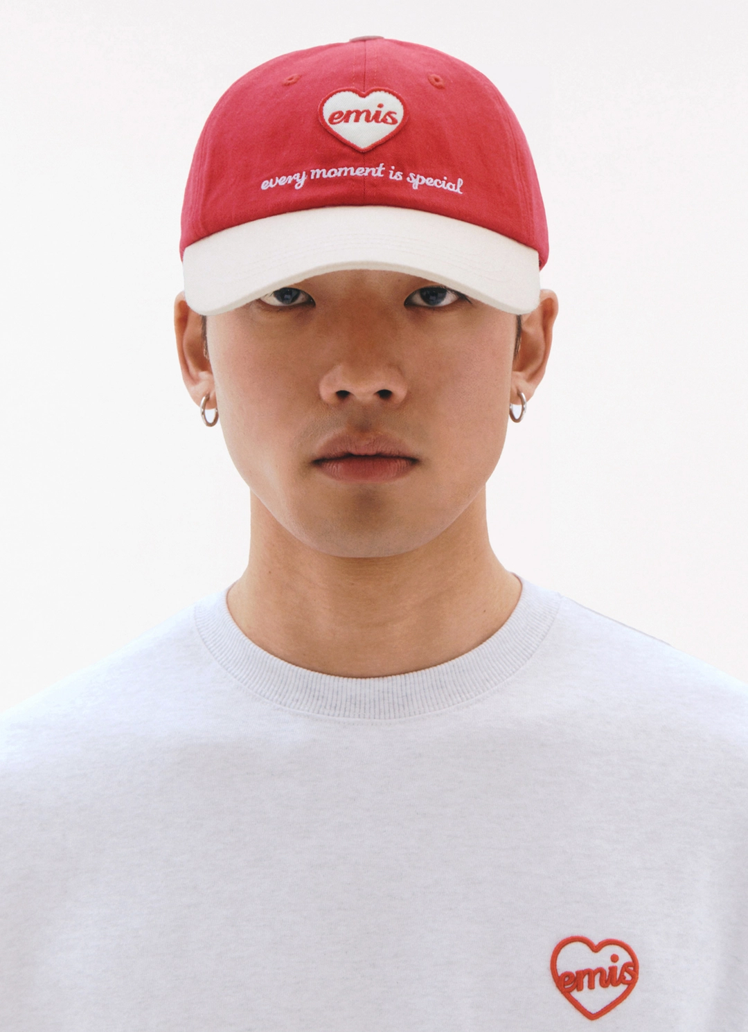 이미스 HEART WAPPEN TONE ON TONE BALL CAP-RED 상품 이미지 2