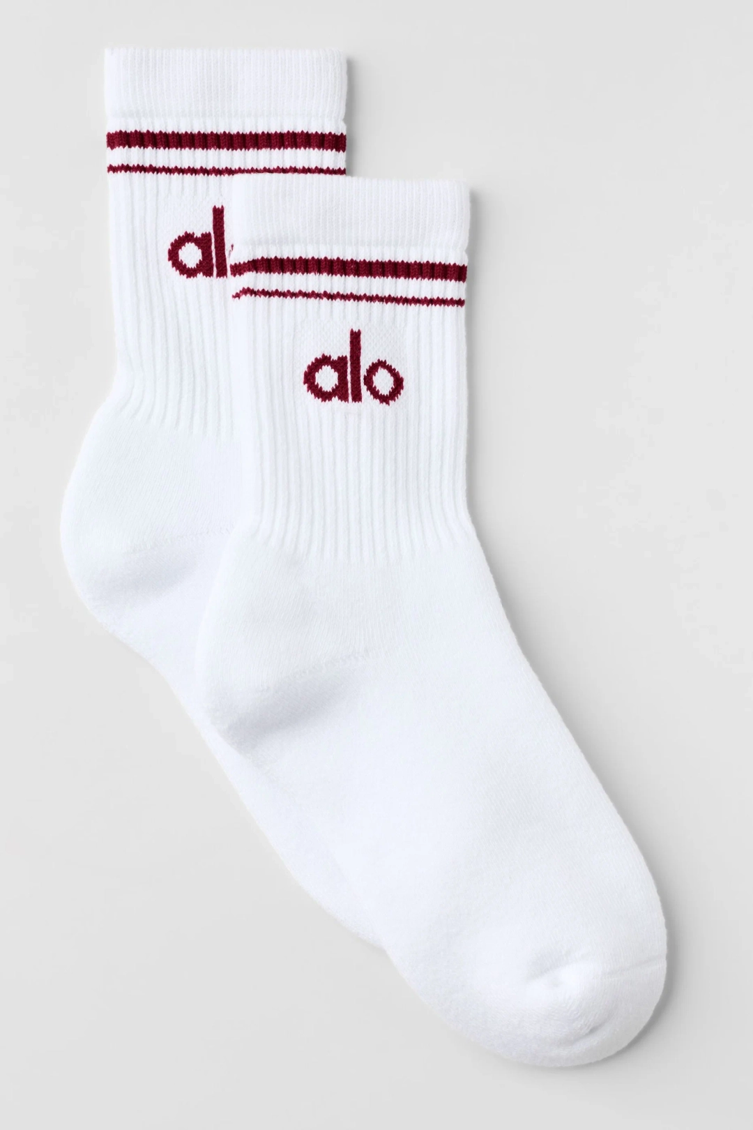 알로요가 Unisex Half-Crew Throwback Sock - White/Summer Romance Red 상품 이미지 1