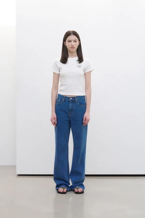 [김가을 PICK] Cole Wide Denim Pants - Middle Blue