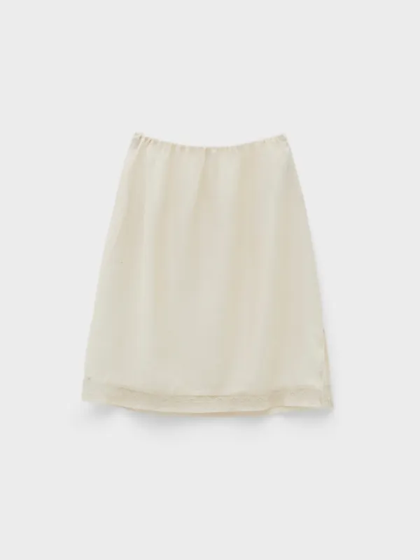 See-Through Lace Skirt_Cream