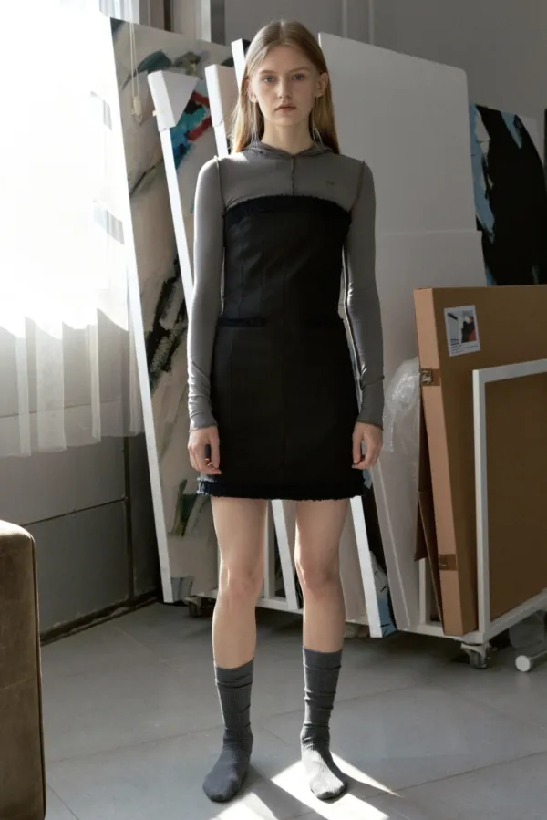 2Way Tube Top Mini Dress (Black)
