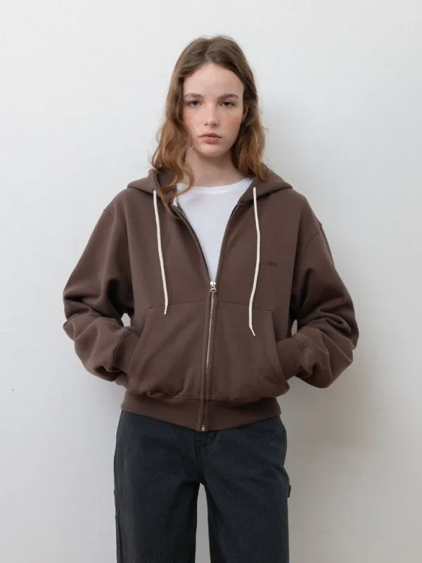 Milo cotton zip-up hoodie_brown